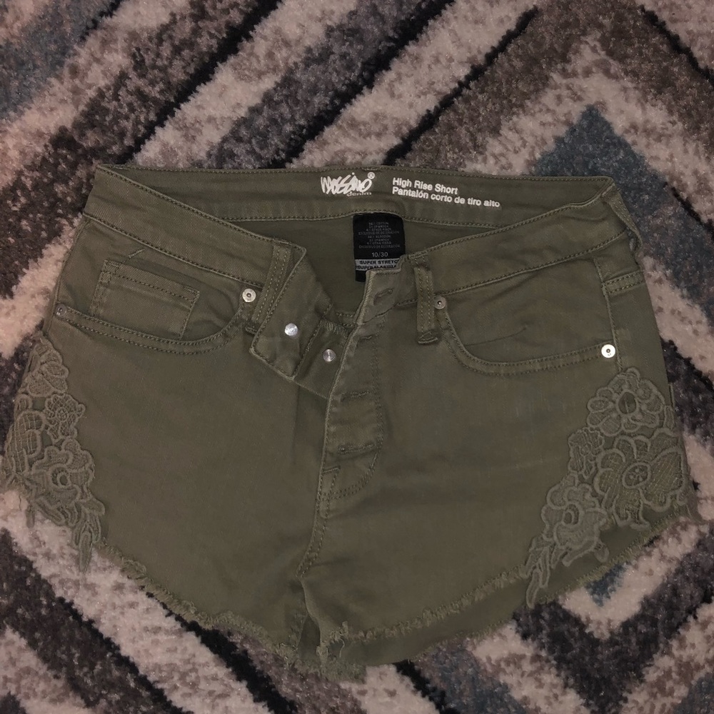 Army Green High Rise Shorts